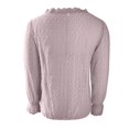 thumbnail image 4 of Chemisier Uni pour Femmes, Chemise en Chiffon à Col en V, Dentelle Brodée, Manches Longues, 4 of 5