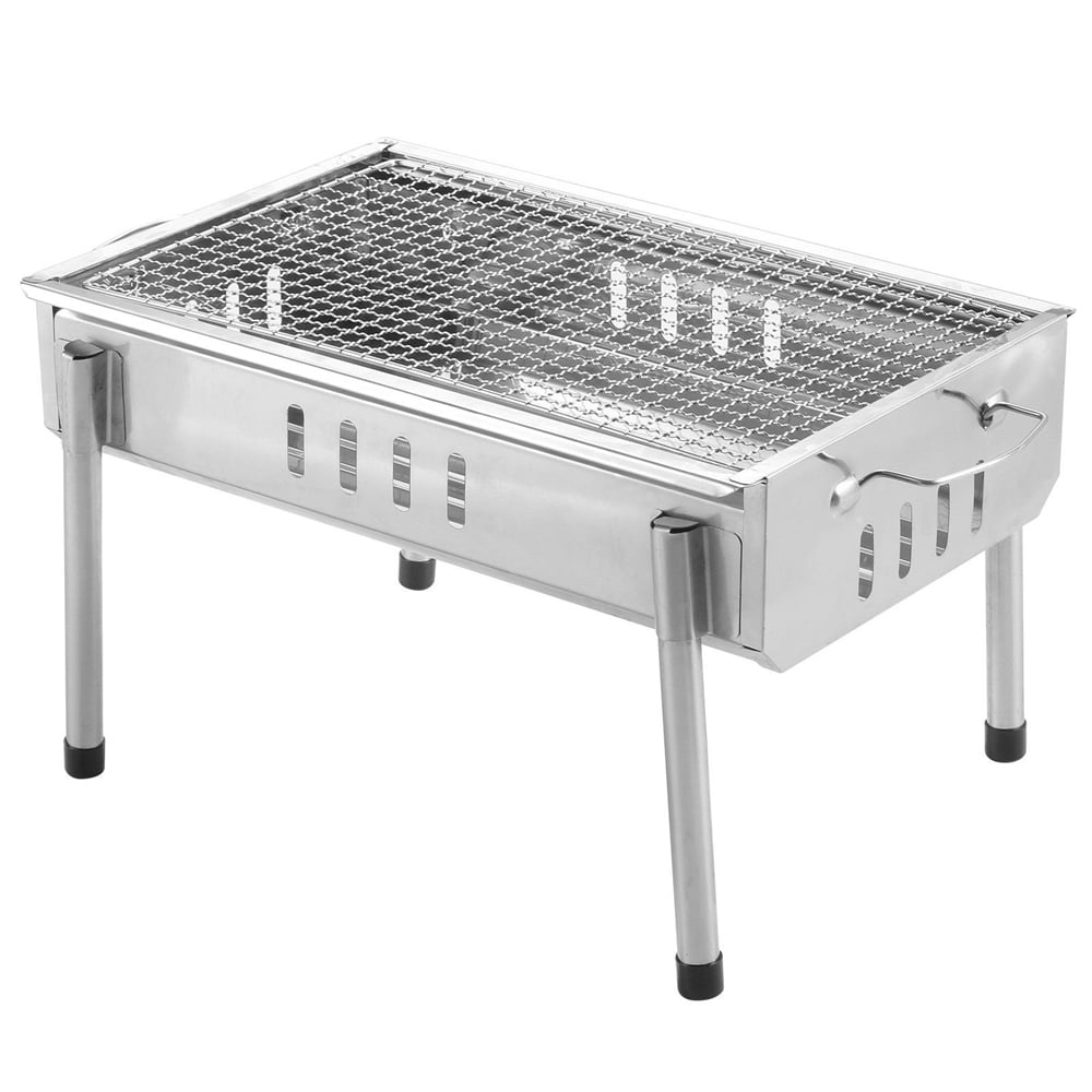 Portable BBQ Charcoal Grill Stainless Steel Folding Camping BBQ Kebab Grill