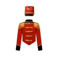 thumbnail image 1 of Hansber Enfants Garçons Uniforme d'Équipe de Drum Major Tenue de Performance de Batteur Veste à Franges et Chapeau Rouge 12, 1 of 7