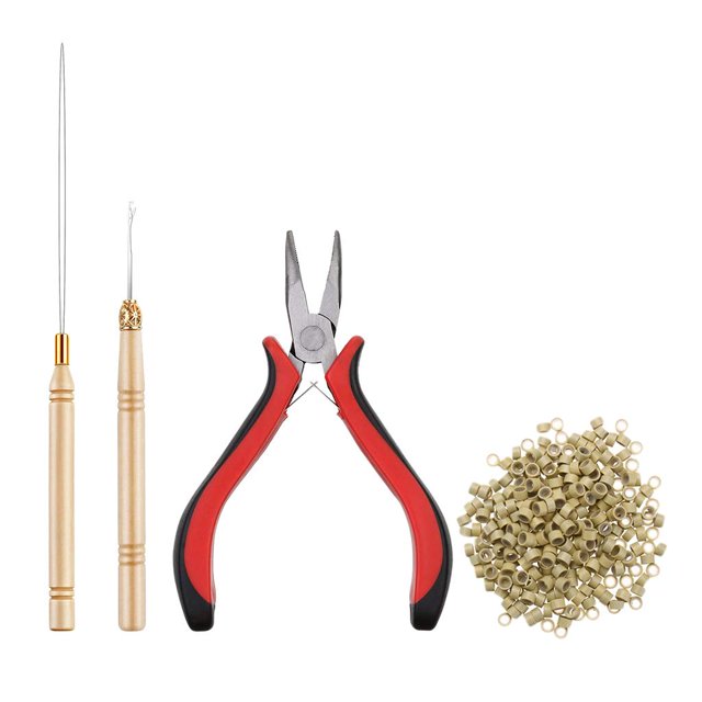lionlar Hair Extension Kit Plier Plus Pulling Hook Bead Device And Loop Tool Kits - 8# 8