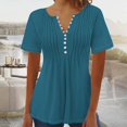 thumbnail image 4 of Blouses for Women Womens Printed V-neck Button Up Short Seeved Top, 4 of 9
