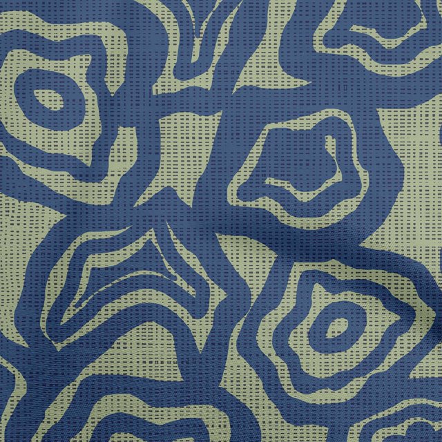 oneOone Georgette Viscose Medium Blue Fabric Abstract Floral Craft Projects Decor Fabric Printed By The Yard 42 Inch Wide