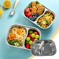 thumbnail image 2 of Aihimol Plateau d'Assiettes Compartimentées en Acier Inoxydable, Plat de Service Compact, Collation pour le Souper, Plats de Camping, 2 of 6