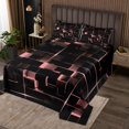 thumbnail image 1 of YST Pink Black Pastel Quilt Set, Geometric Neon Square Bedspread Set Queen Size For Bedroom, Stereoscopic Geometry Grid Coverlet Set Modern Abstract Bedding Set, 2 Pillow Cases, 1 of 3