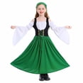 thumbnail image 2 of Robes pour Filles pour l'Hiver à Manches Longues Robe à Col Rond Longueur Cheville Robe à Manches Longues à Col Rond Longueur Cheville pour Femmes Couleur Unie Vert G, 2 of 8