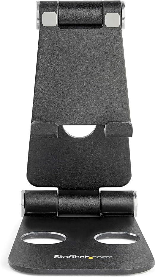 StarTech.com Foldable Phone & Tablet Stand - Adjustable Multi-Angle, Portable, Ergonomic - Black