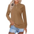 thumbnail image 1 of asjyhkr Plus Size Womens Long Sleeve Shirts Button Summer Tops Trendy 2025 Work Business Causal T Shirts, 1 of 6