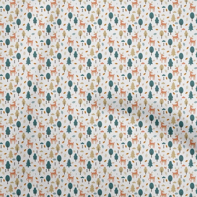 oneOone Rayon White Fabric Kids Sewing Craft Projects Fabric Prints By Yard 56 Inch Wide