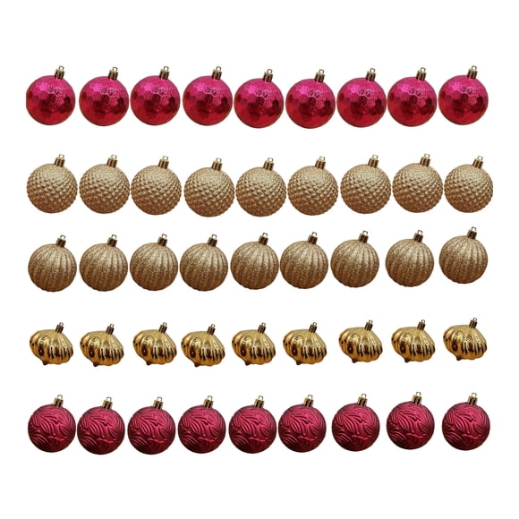 Décorations incassables Holiday Time, 45 unités, rouge/or