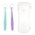 thumbnail image 1 of MasteelfCA 2pcs Silicone Baby Feeding Spoons with Container Case Baby Utensil (Purple and Green）, 1 of 7