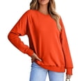 thumbnail image 1 of Chandails en Molleton Col en V pour Femmes Manches Longues Décontractées Tops Chandail Oversize, 1 of 5