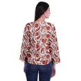 thumbnail image 4 of Moomaya Haut à Manches Longues Imprimé avec Patte de Boutonnage, Col Rond, Tunique d'Été Décontractée pour Femme, 4 of 5