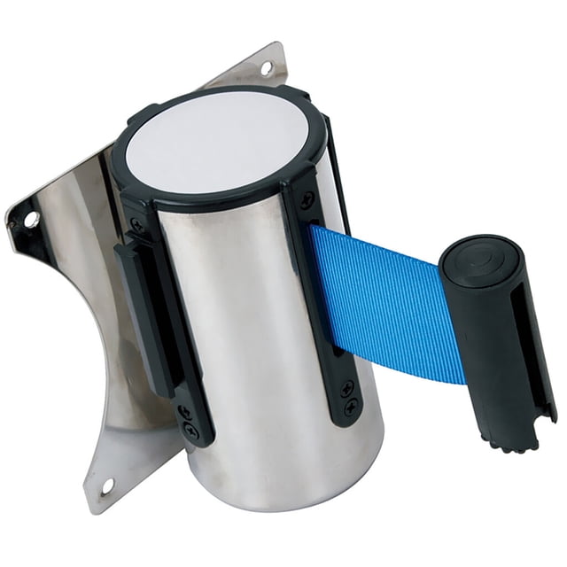 Stanchion Queue Barrier Wall Mount Queue Belt Crowd Crowd Control Retractable Ribbon 2m Blue