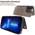 thumbnail image 4 of Compatible for iPhone iPhone 11 Pro 5.8' Wallet Case with Card Holder, Mandala Embossed Faux Leather Kickstand Card Slots Case, Handmade Shockproof Protective Slim Soft Flip Phone Case, Grey, 4 of 9