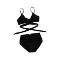 thumbnail image 3 of Gupgi Female  Spaghetti Strap Bikini Tops+ Leopard Print Bikini Panties, 3 of 6
