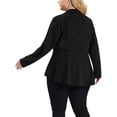 thumbnail image 3 of Agnes Orinda Women's Plus Size Blazer Button Notch Panel Ruffle Peplum Blazers 5X Black, 3 of 8