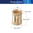 thumbnail image 2 of Wekity Écrous Moletés Filetage Femelle M6x10mm, 100 Pcs OD Laiton Fileté Insert Écrous d'Injection Joint Soudé Hydraulique Kit Assortiment pour Impression 3D Moulage par Injection-0621, 2 of 5