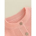 thumbnail image 4 of Kmbangi Cardigan Tricoté pour Bébés Filles Mignon Manches Longues Col Rond Couleur Unie Pull Boutonné Automne, 4 of 9