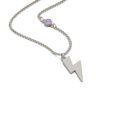 thumbnail image 2 of Lightning Bolt Charm Necklace with Gemstone, 2 of 6
