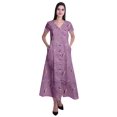 thumbnail image 1 of Moomaya Robe Longue Maxi pour Femmes à Manches Courtes, Robe Formelle/décontractée avec Poches P-TTG, 1 of 6