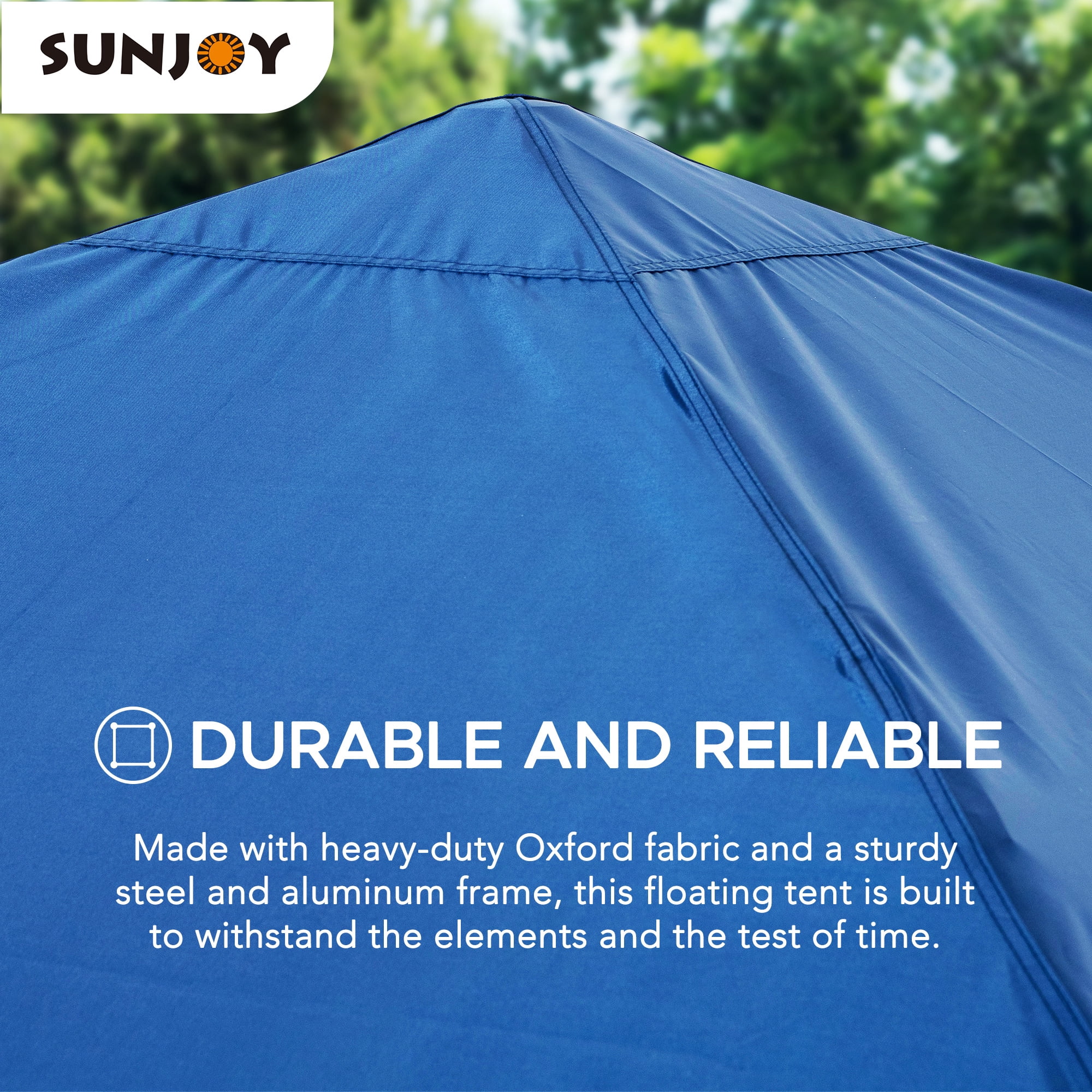 Sunjoy Floating Pool Canopy with Add-on 36x24 in. Wicker Tray,Gray