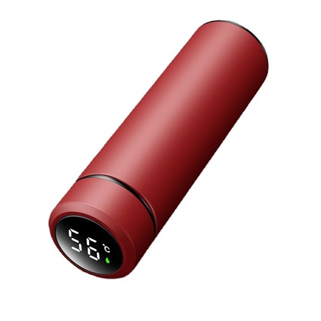 Vacuum Mug 500ML Smart Insulation Cup Water Bottle Digital Temperature Display Stainless Steel Thermal Mugs Intelligent Insulation Cups , Red
