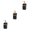 thumbnail image 4 of Ruiboury Distributeur de Savon en Résine Réutilisable pour Table Cuisine Douche Shampoing Salle de Bain Noir Or 500ml 3Ensemble, 4 of 6