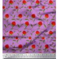 thumbnail image 1 of Soimoi Rayon Fabric Leaves & Strawberry Fruits Print Fabric by the Yard 42 Inch Wide, 1 of 3