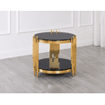 thumbnail image 3 of K-Living Venus End Table with Black Glass Top & Gold Polished Stainless Steel Base, 3 of 6