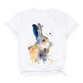 thumbnail image 2 of EGNMCR T-Shirt de Pâques pour Femmes T-Shirts de Pâques Imprimé de Pâques pour Femmes Motif Imprimé Lapin de Pâques Manches Courtes Col Rond T-Shirt Ample T-Shirt pour Femmes, 2 of 3