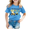 thumbnail image 4 of PMVFHDE T-Shirt Graphique à Manches Courtes Imprimé Lapin de Pâques pour Enfants, Col Rond, Décontracté, pour Garçons et Filles, Tee-Shirt de Vacances Printemps Été, Bleu, 8-9 Ans, 4 of 4