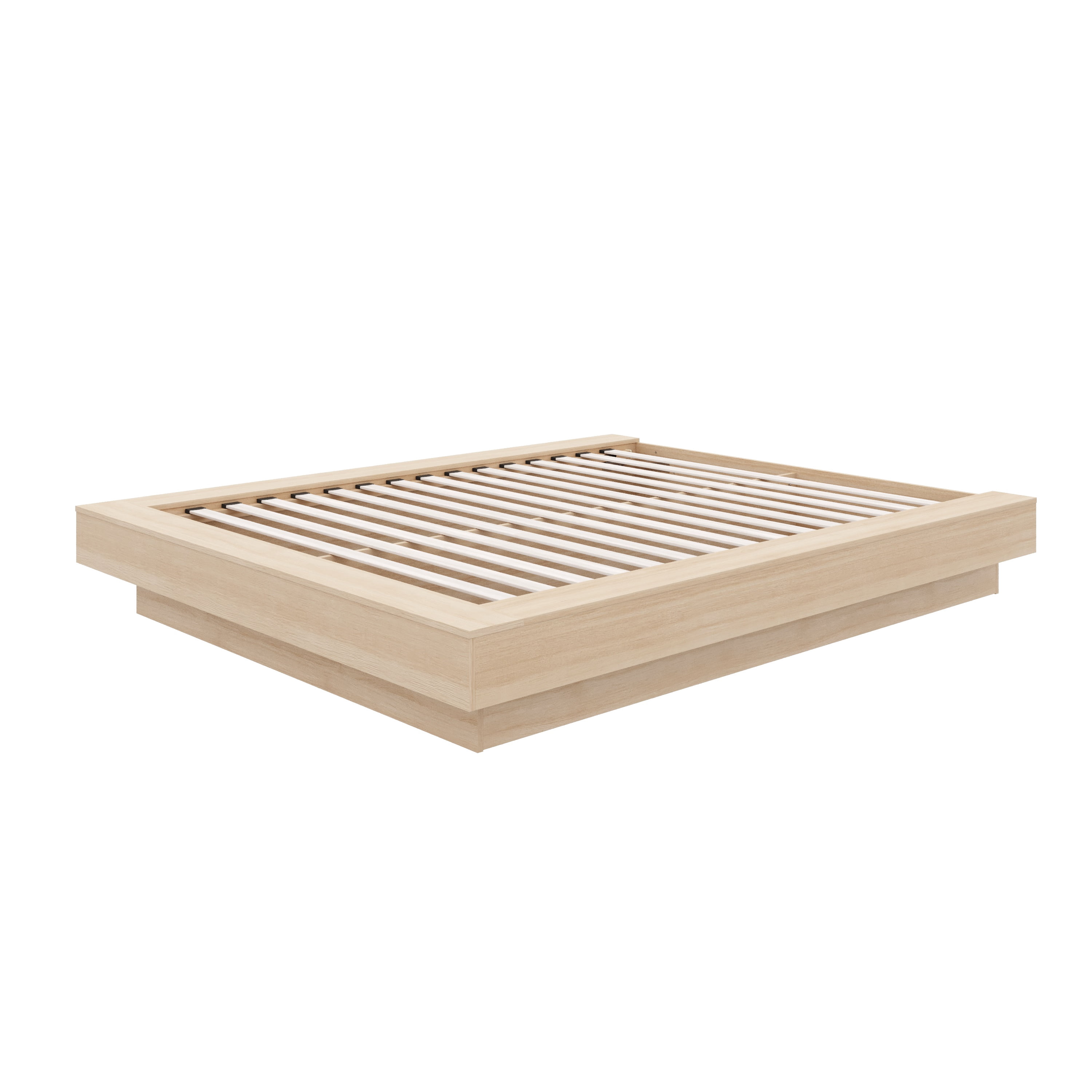 Cadre de lit plateforme Nexera Marconi Queen Size en chêne blond naturel