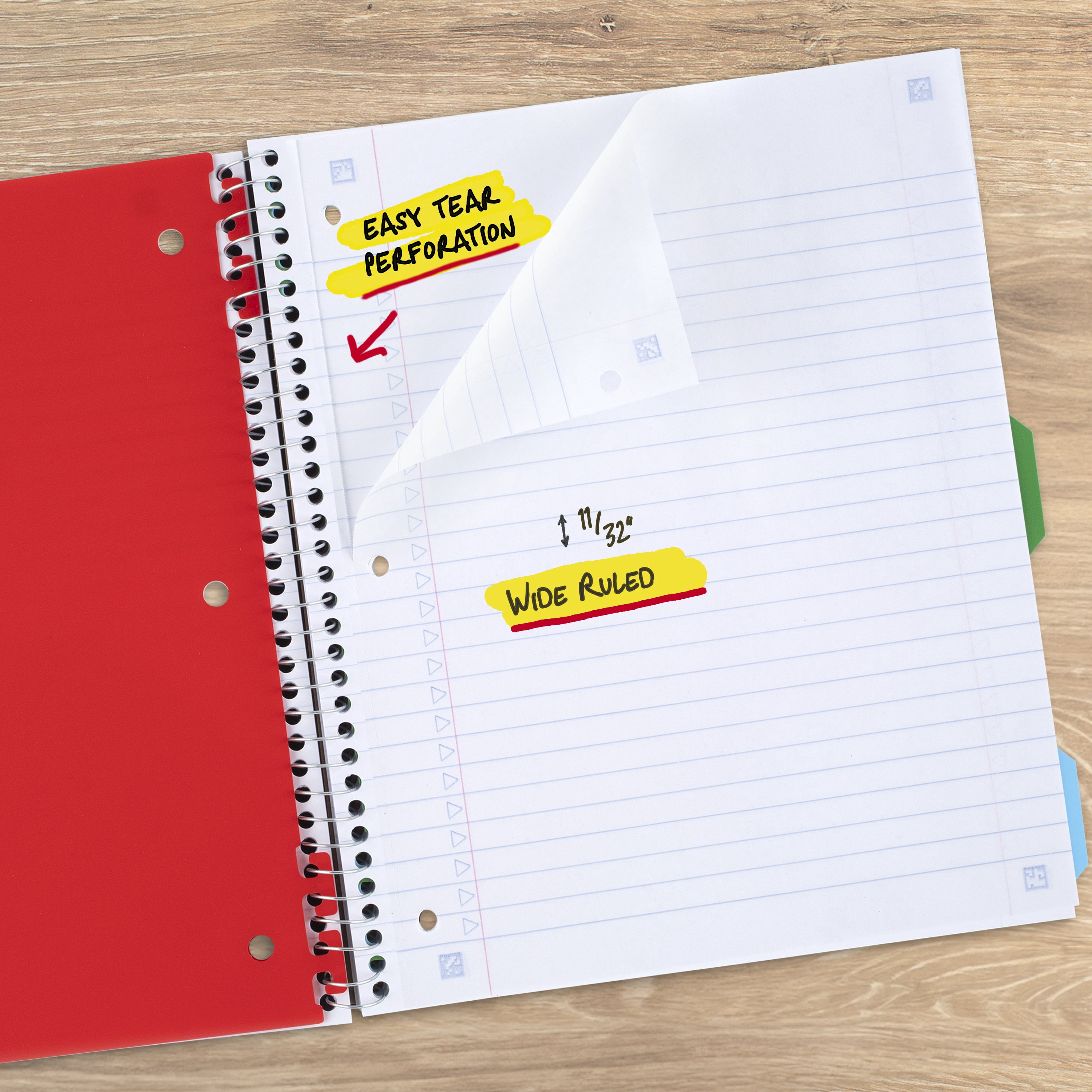 Five Star Cahier à code de couleurs avec intercalaires noir