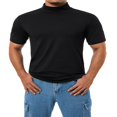 thumbnail image 2 of T-Shirt à Col Montant pour Homme à Manches Courtes, Chandail de Base, Tricot de Corps Extensible, Haut Léger, 2 of 6