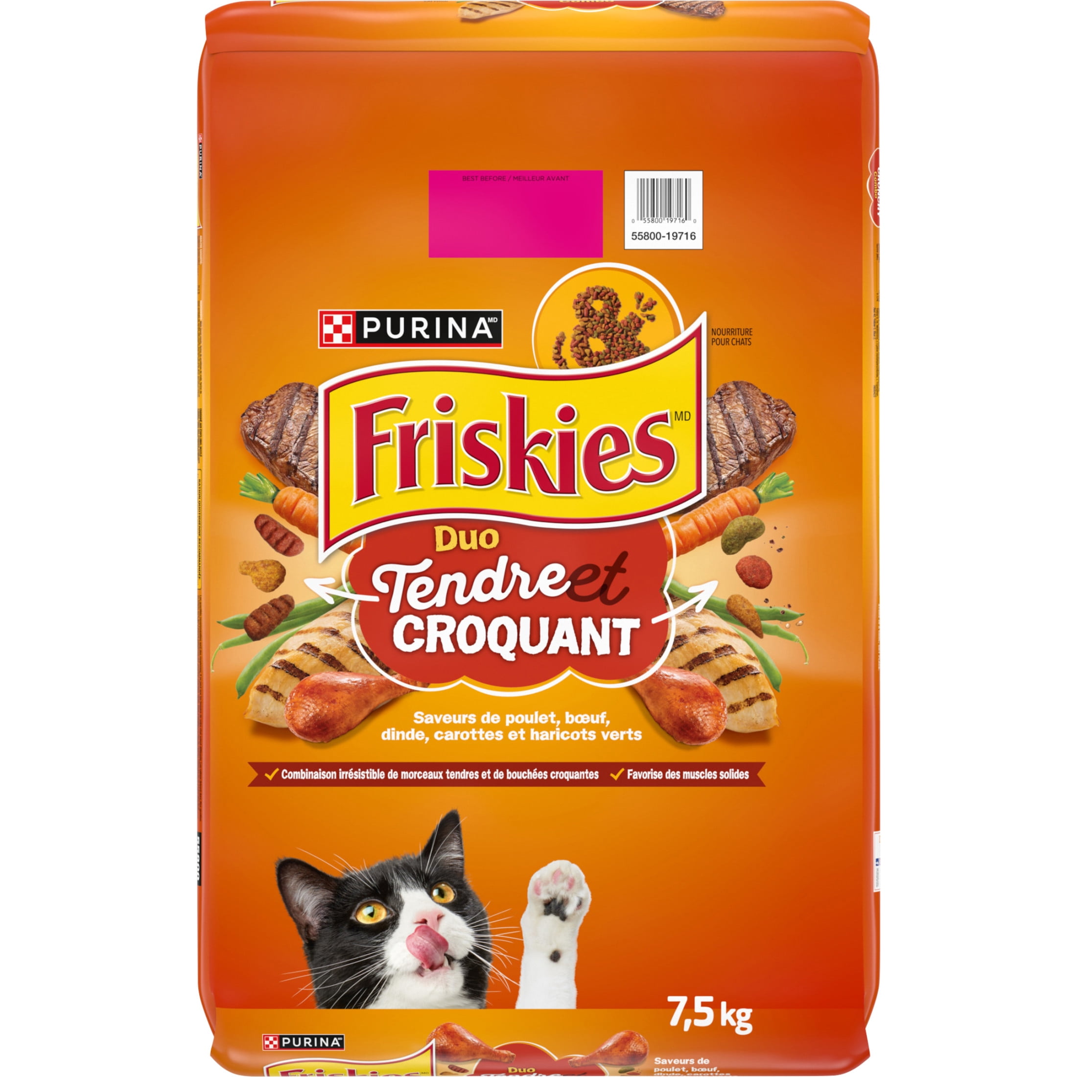 Friskies Mélange Tendre et Croquant, Nourriture Sèche pour Chats 7.5kg