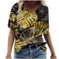 thumbnail image 1 of Birdeem T-Shirt à Col en V pour Femmes, Mode Décontractée, Grande Taille, Imprimé de Fleurs Pittoresques, 1 of 1