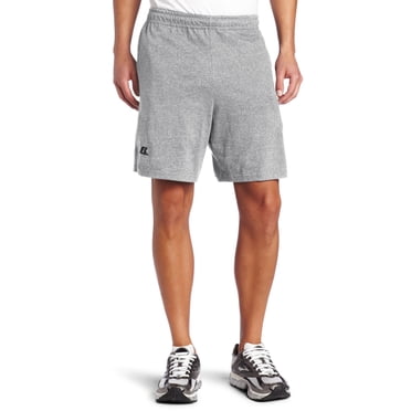 Russell Athletic Short de Base en Coton pour Homme avec Poches, Graphite, Moyen