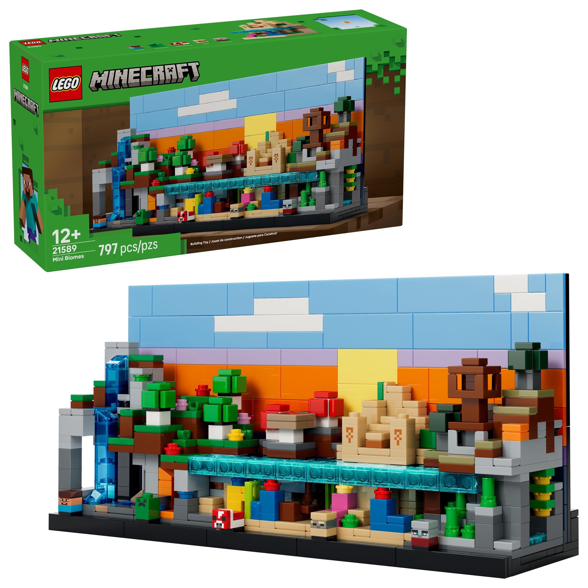 LEGO Minecraft Biomes Miniatures, Art Inspiré des Jeux Vidéo, Ensemble de Construction 21589