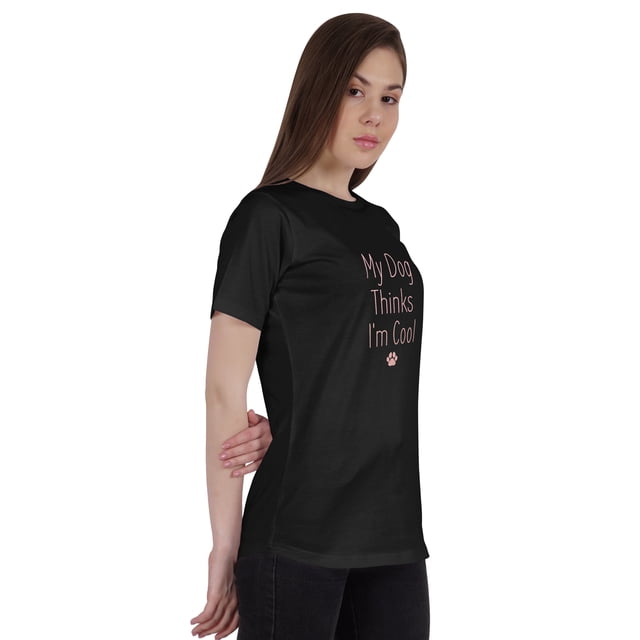 Inkmeso Haut Citation pour Femme Mon Chien Pense Que Je Suis Cool T-Shirt à Imprimé Graphique