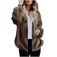 thumbnail image 2 of Manteau à Capuche à Fermeture à Glissière Décontracté à Manches Longues pour Femmes, 2 of 8