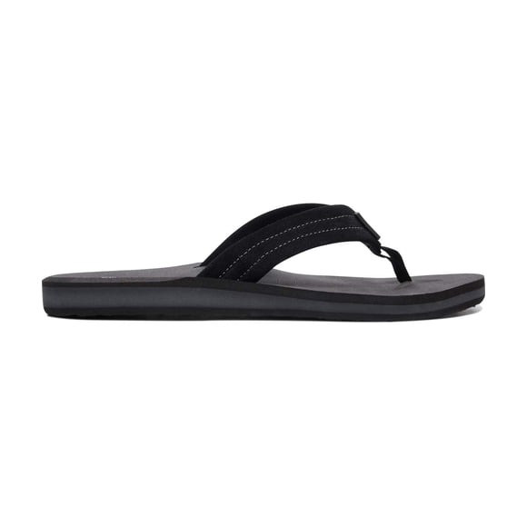 Quiksilver Men's Carver Suede 3-Point Flip-Flop, Solid Black, 13 M US