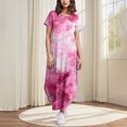 thumbnail image 1 of Ovzne Robes D'Été pour Femmes 2025 Robe d'Été Robes pour Femmes Été Décontracté Imprimé Floral Col Rond Manches Courtes Poches Imprimé Robe Longue Robe pour Femmes Manches Courtes Imprimée Longue D, 1 of 6