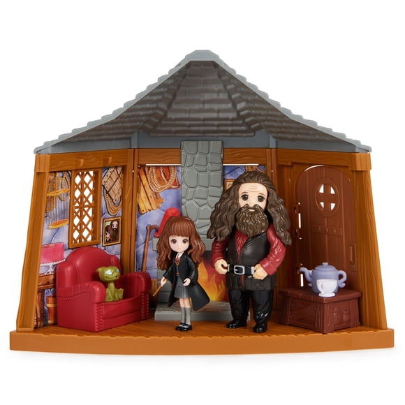 Wizarding World Harry Potter, Magical Minis, Coffret Hagrid's Hut avec 2 figurines et 9 accessoires, jouets pour enfants à partir de 6 ans