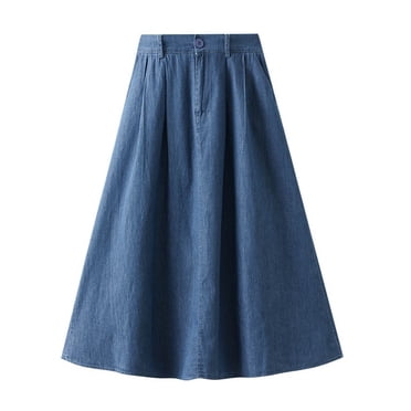 Pisexur Jupe Femme Été Décontractée Taille Haute Denim Poche Trou Bouton Courte Jupe en Jean Femme Pantalon