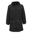 thumbnail image 3 of Breezora Manteau Long à Capuchon Résistant à l'Eau pour Femmes avec Détails Réfléchissants, devant à Boutons, Vêtement d'Extérieur de Protection contre la Pluie, Taille TTG, Noir, 3 of 9