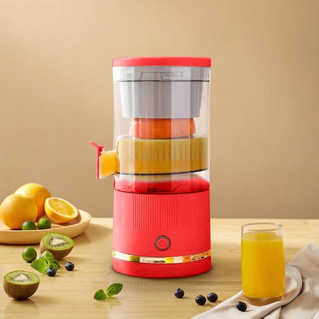 Rechargeable Automatic Separation Juicer for Fruit and Vegetables, Portable USB Rechargeable ABS Electric Orange Apple Juicing Machine with Cleaning Brush