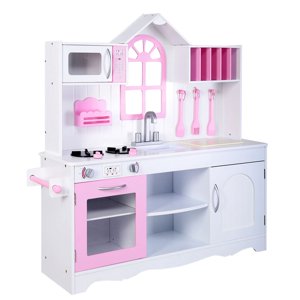 Costway Jouet de cuisine en bois pour enfants Cooking Pretend Play Set