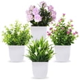 thumbnail image 1 of Semfri 4Pack Mini Simulation Potted Plants Fake Plants with Flower Pot Artificial Greenery for Indoor Home Office Bathroom Farmhouse Decoration, 1 of 9