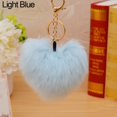 thumbnail image 2 of MesaSe 10cm Cute Faux Fur Ball Pompom Heart Shape Car Phone Keychain Handbag Key Ring, 2 of 8