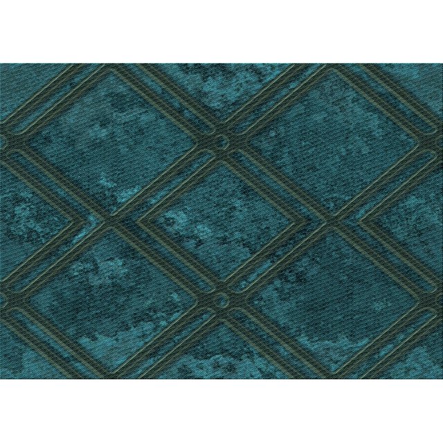 Ahgly Company Machine Washable Indoor Rectangle Transitional Teal Green Area Rugs, 6' x 9'